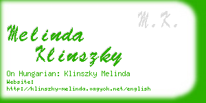 melinda klinszky business card